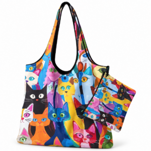 Color Cats tote bag set